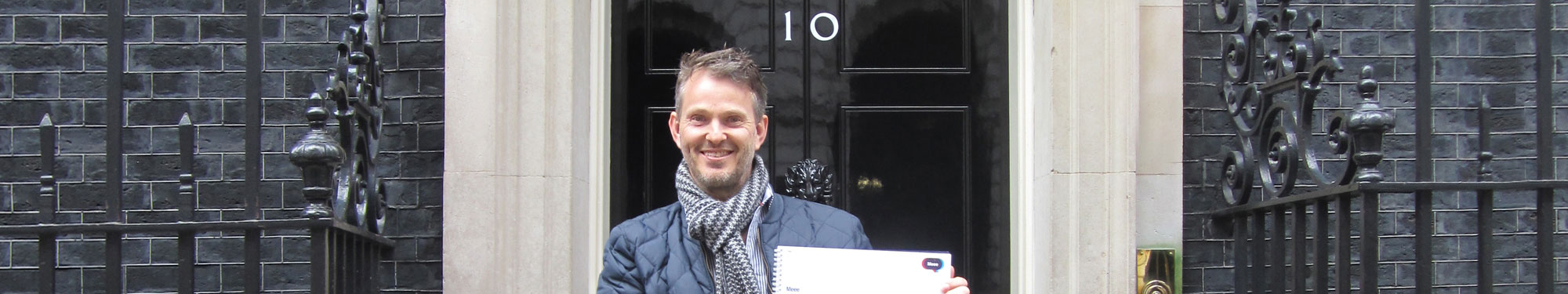 Sid Madge outside 10 Downing Street